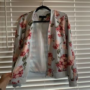 Floral print bomber jacket
